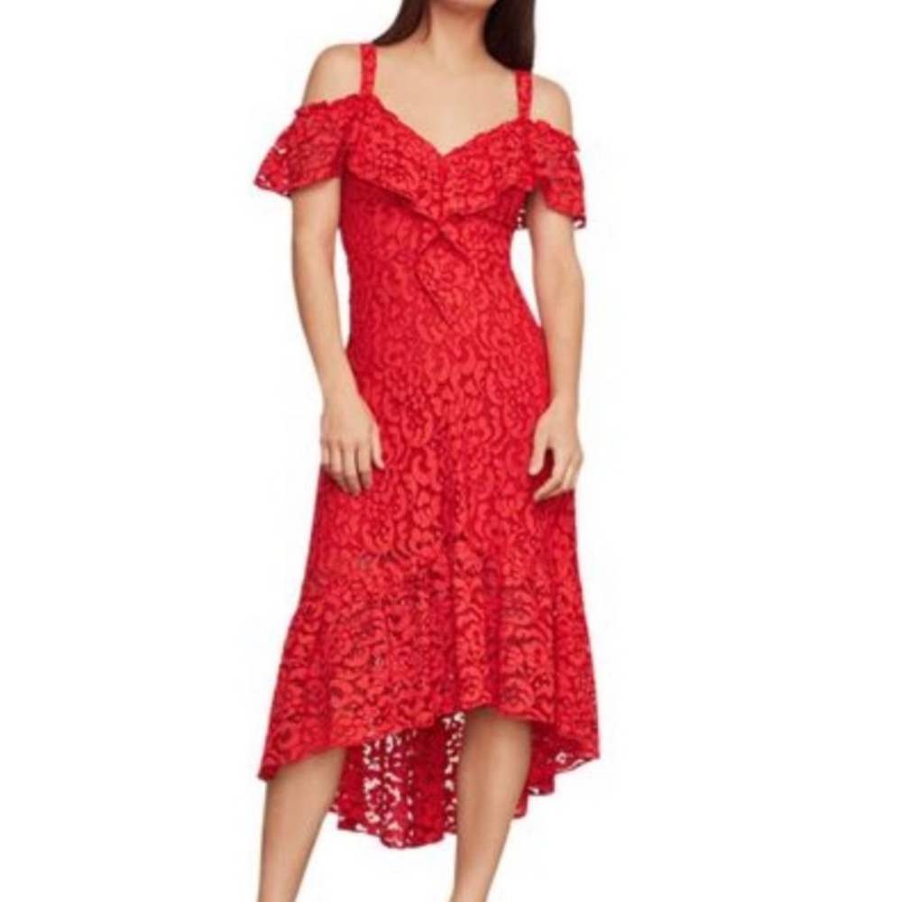 BCBGMAXAZRIA BCBG MAXARIA Red High Low Lace Dress NWT